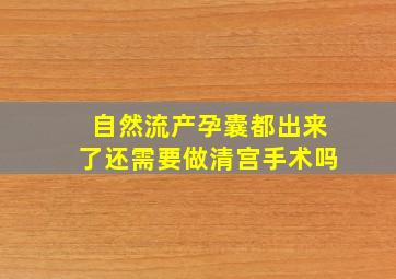 自然流产孕囊都出来了还需要做清宫手术吗