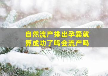 自然流产排出孕囊就算成功了吗会流产吗