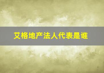 艾格地产法人代表是谁