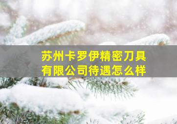 苏州卡罗伊精密刀具有限公司待遇怎么样