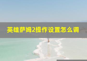 英雄萨姆2操作设置怎么调