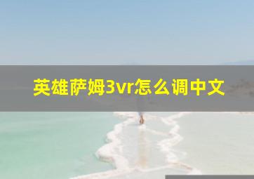 英雄萨姆3vr怎么调中文