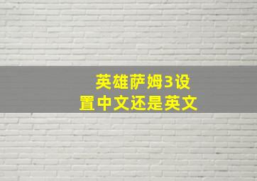 英雄萨姆3设置中文还是英文