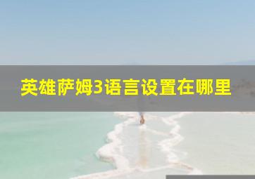 英雄萨姆3语言设置在哪里