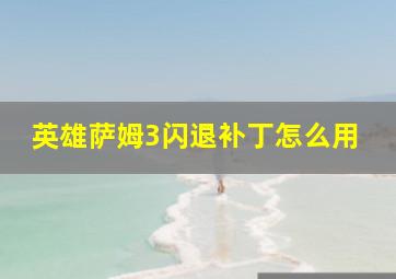 英雄萨姆3闪退补丁怎么用