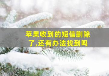 苹果收到的短信删除了,还有办法找到吗