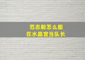 范志毅怎么能在水晶宫当队长