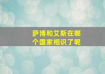 萨博和艾斯在哪个国家相识了呢