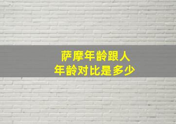 萨摩年龄跟人年龄对比是多少