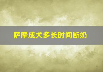 萨摩成犬多长时间断奶