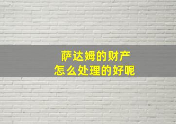 萨达姆的财产怎么处理的好呢