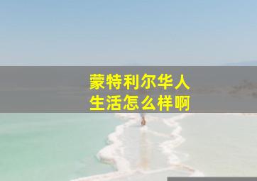 蒙特利尔华人生活怎么样啊