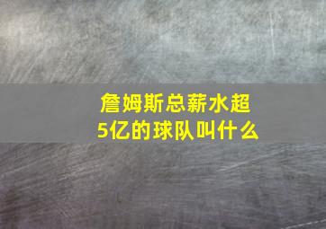 詹姆斯总薪水超5亿的球队叫什么