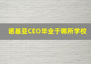 诺基亚CEO毕业于哪所学校