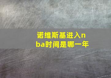 诺维斯基进入nba时间是哪一年