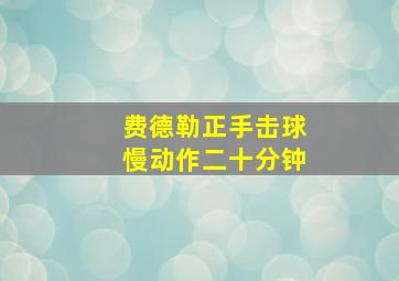 费德勒正手击球慢动作二十分钟