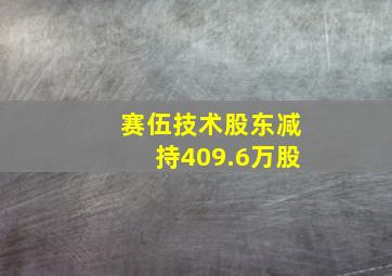 赛伍技术股东减持409.6万股