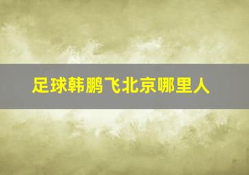 足球韩鹏飞北京哪里人