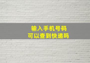 输入手机号码可以查到快递吗