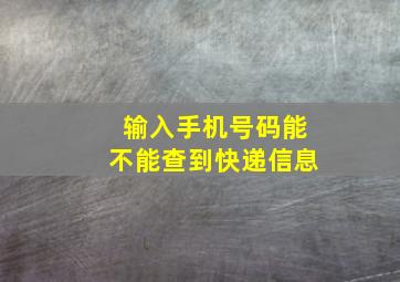 输入手机号码能不能查到快递信息