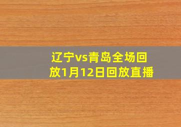 辽宁vs青岛全场回放1月12日回放直播