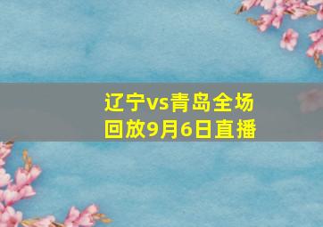 辽宁vs青岛全场回放9月6日直播