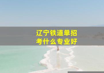 辽宁铁道单招考什么专业好