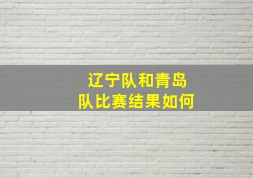 辽宁队和青岛队比赛结果如何