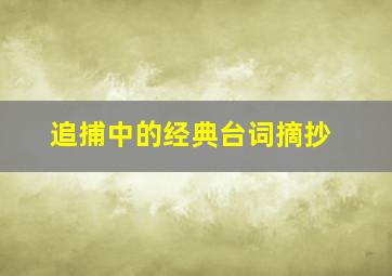 追捕中的经典台词摘抄