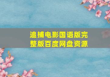 追捕电影国语版完整版百度网盘资源