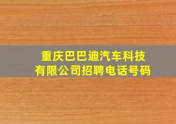 重庆巴巴迪汽车科技有限公司招聘电话号码