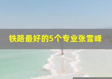 铁路最好的5个专业张雪峰