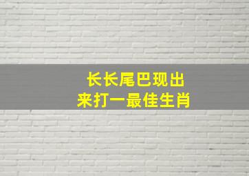 长长尾巴现出来打一最佳生肖