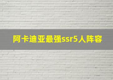 阿卡迪亚最强ssr5人阵容