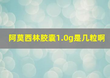 阿莫西林胶囊1.0g是几粒啊