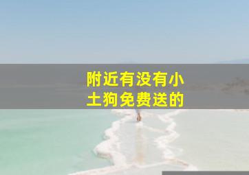 附近有没有小土狗免费送的