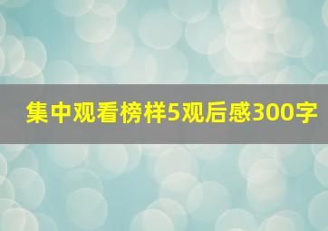 集中观看榜样5观后感300字