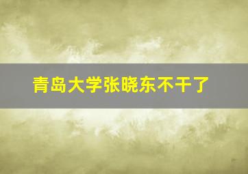 青岛大学张晓东不干了