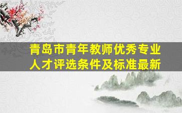 青岛市青年教师优秀专业人才评选条件及标准最新