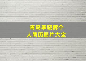 青岛李晓晖个人简历图片大全