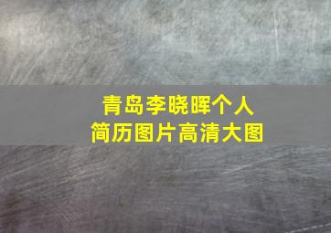 青岛李晓晖个人简历图片高清大图