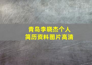 青岛李晓杰个人简历资料图片高清