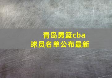 青岛男篮cba球员名单公布最新