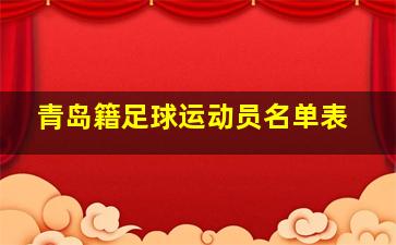 青岛籍足球运动员名单表