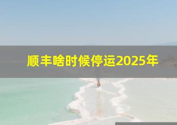 顺丰啥时候停运2025年