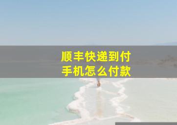 顺丰快递到付手机怎么付款