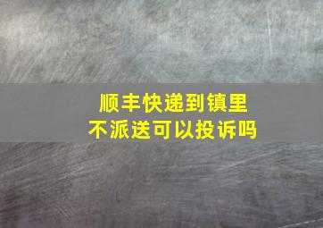 顺丰快递到镇里不派送可以投诉吗