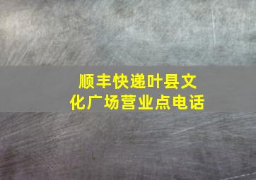 顺丰快递叶县文化广场营业点电话