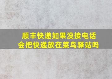 顺丰快递如果没接电话会把快递放在菜鸟驿站吗