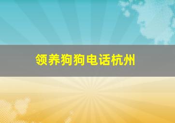 领养狗狗电话杭州